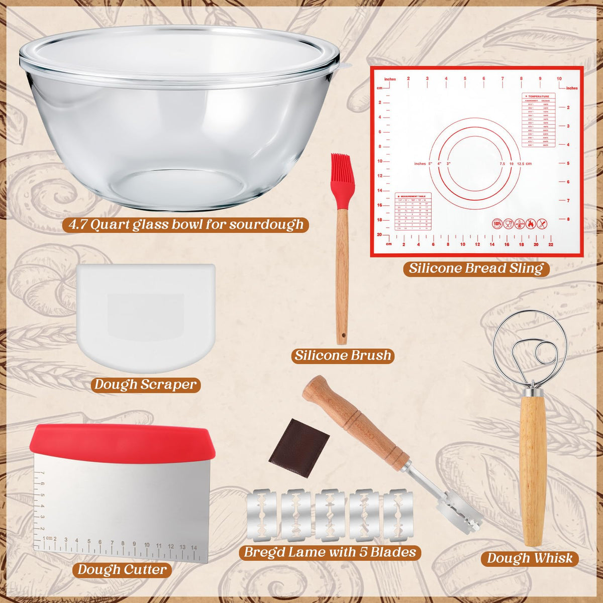 Ferrochef sourdough bowl interior view highlighting smooth glass for easy cleaning.