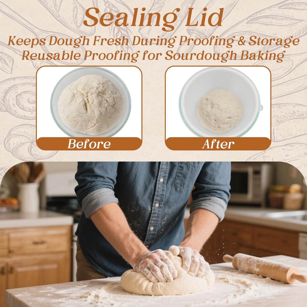 Ferrochef sourdough scrapers pack designed for clean kneading and dough handling.