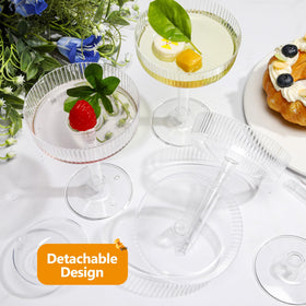 Ferrochef unbreakable plastic martini glasses provide safer handling during events.