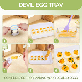 Fertilfy egg cutter and silicone spatula for precise yolk shaping