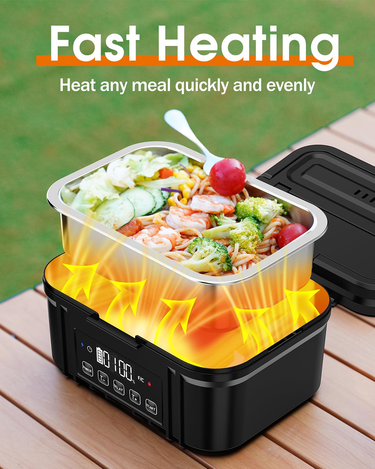 FERVINOW delay-start feature enabling timed meal warming.
