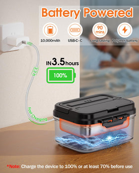 FERVINOW leak-proof lid on the 1.2L container for travel safety.