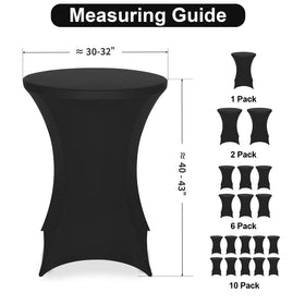 FestiCorp Spandex black table cover surface looks wrinkle-free and stain-resistant
