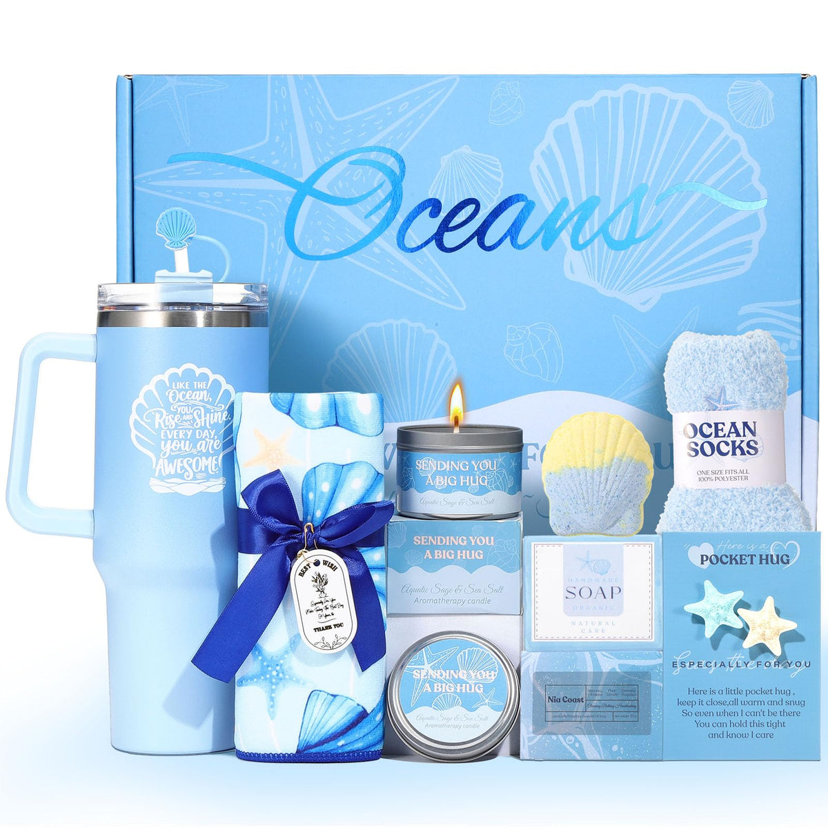 Fesveoke blue ocean tumbler for refreshing drinks during self-care moments