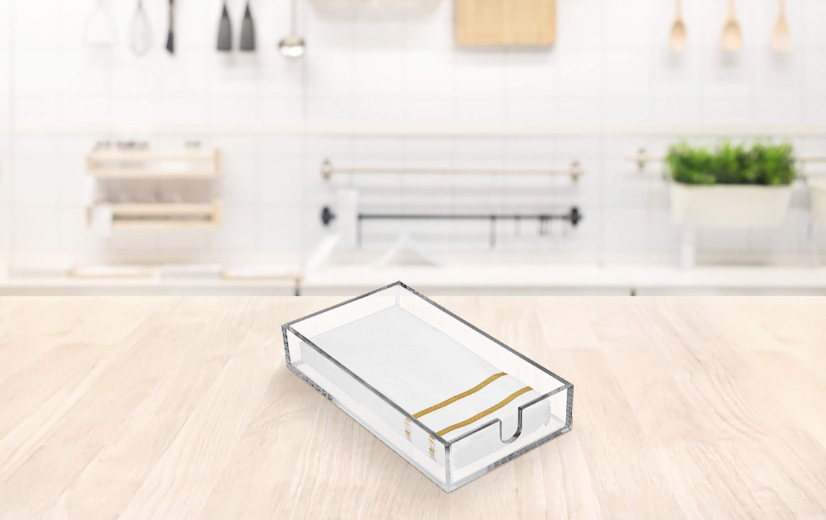 Fete acrylic napkin holder durable material supports daily use with lasting clarity.