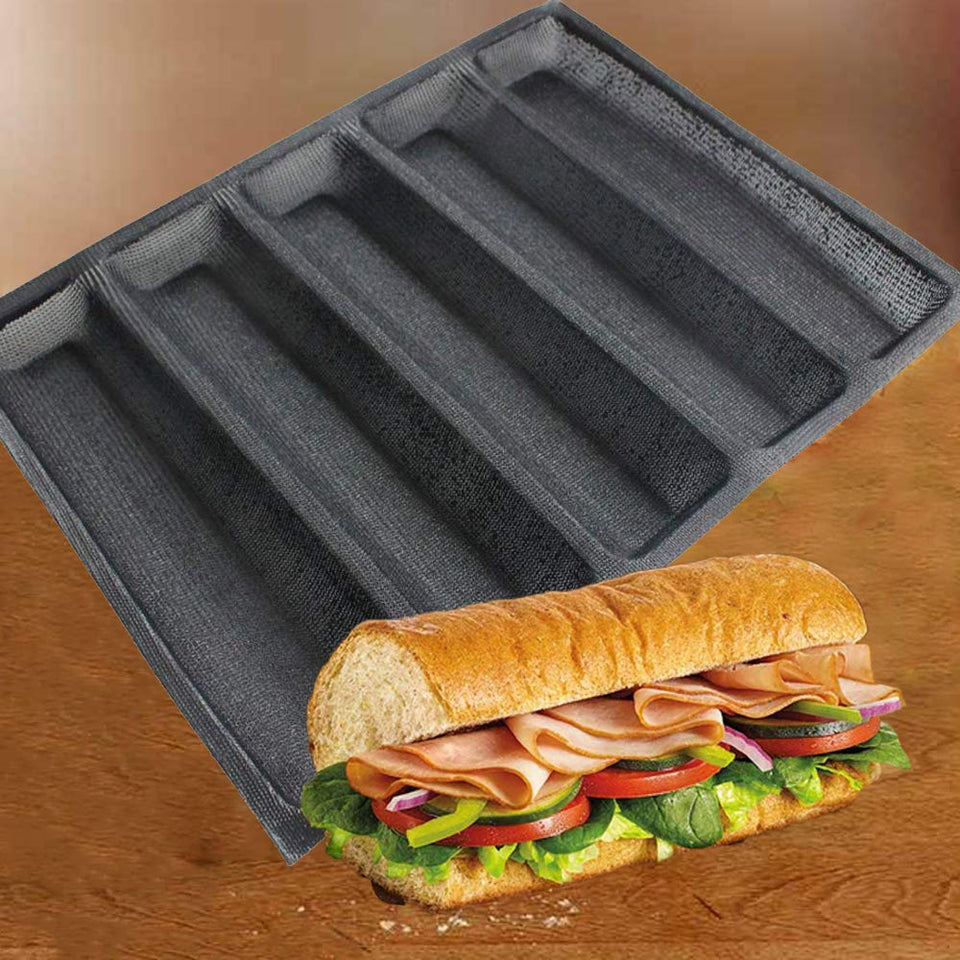 FETESUR silicone perforated baking forms with 5-loaf capacity for bread