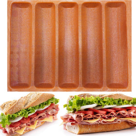 FETESUR silicone perforated baking forms for five loaves, easy release and even browning.