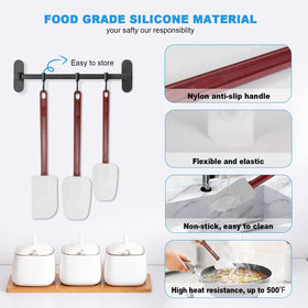 FETESUR two-piece silicone spatula and spoonula, dishwasher-safe and durable