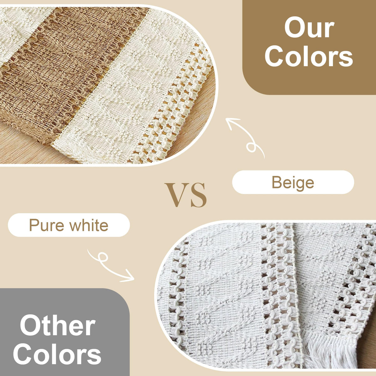 Close-up weave highlights burlap texture and sturdy edge on FEXIA placemats