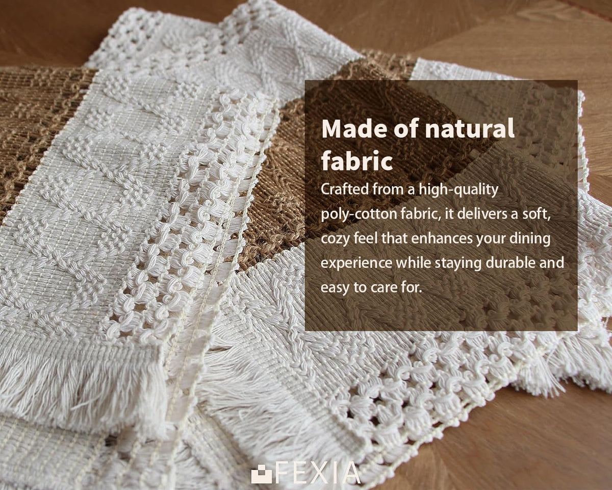 FEXIA Boho placemats protect tabletops while adding natural warmth