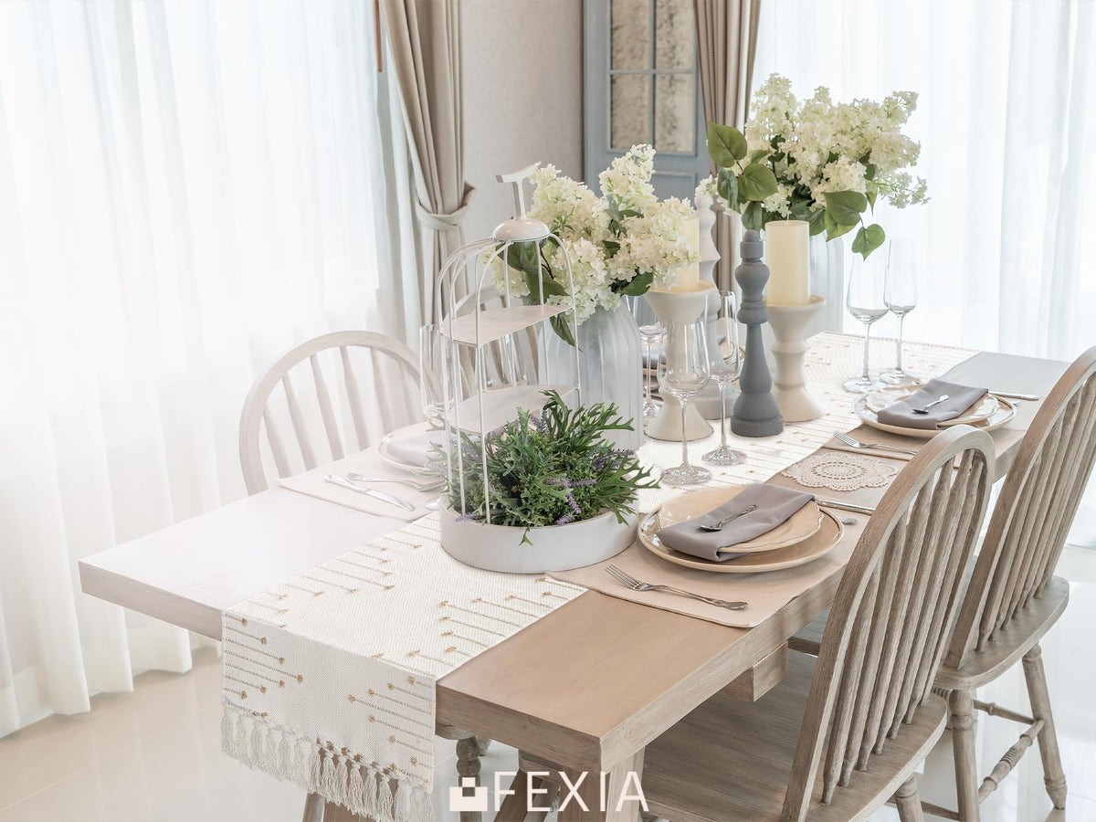 FEXIA durable and easy to clean table runner for daily use.