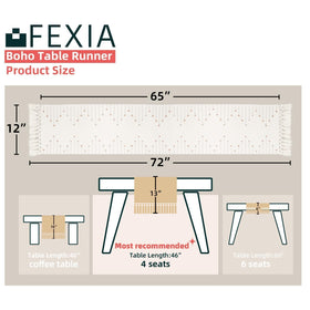 FEXIA dining table setup with boho runner elevates casual meals.