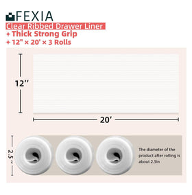 FEXIA non-slip liner for drawers prevents items from shifting during use.
