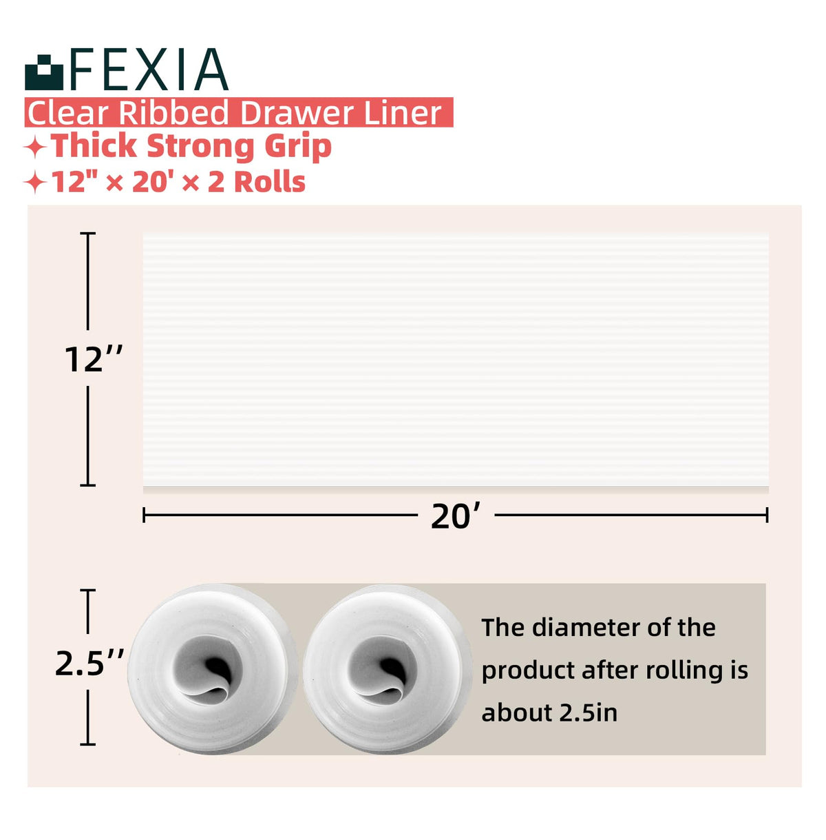 FEXIA shelf liner in a drawer showing grip and easy cleaning.