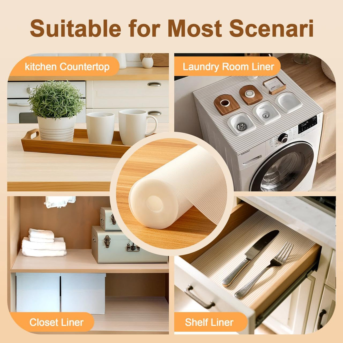 FEXIA shelf liner guards shelves from scratches and wear.