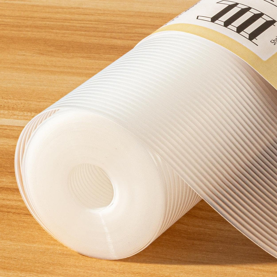 FEXIA shelf liner in a kitchen cabinet with oil-proof surface for easy care
