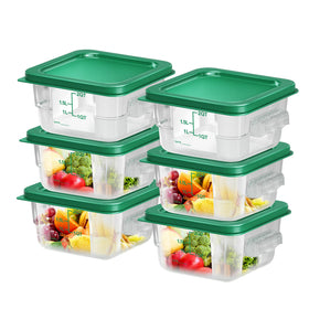 FeyBuosk 6pc 2qt containers with lids for organized pantry storage and quick access.
