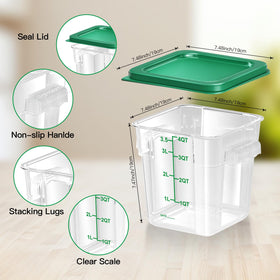 FeyBuosk container scale shows quarts and liters for accurate measuring.