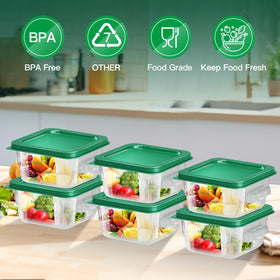 FeyBuosk square clear container with scale for precise measurements.