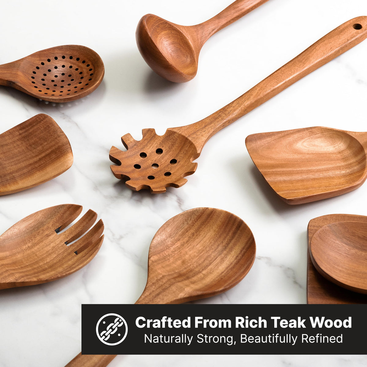 FF FORESTFORK teak salad fork for tossing greens gently