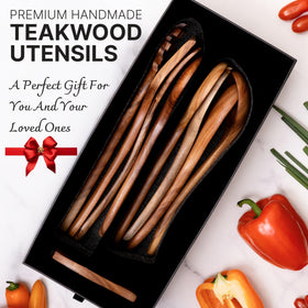 FF FORESTFORK teak wok spatula showcasing sturdy, non-scratch performance