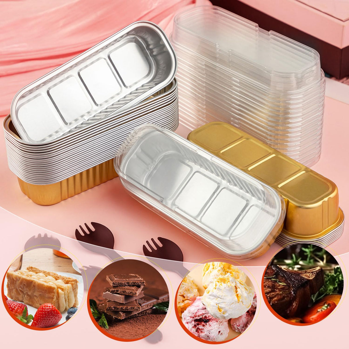 FFNIU rectangle mini cake pans for bite-size desserts
