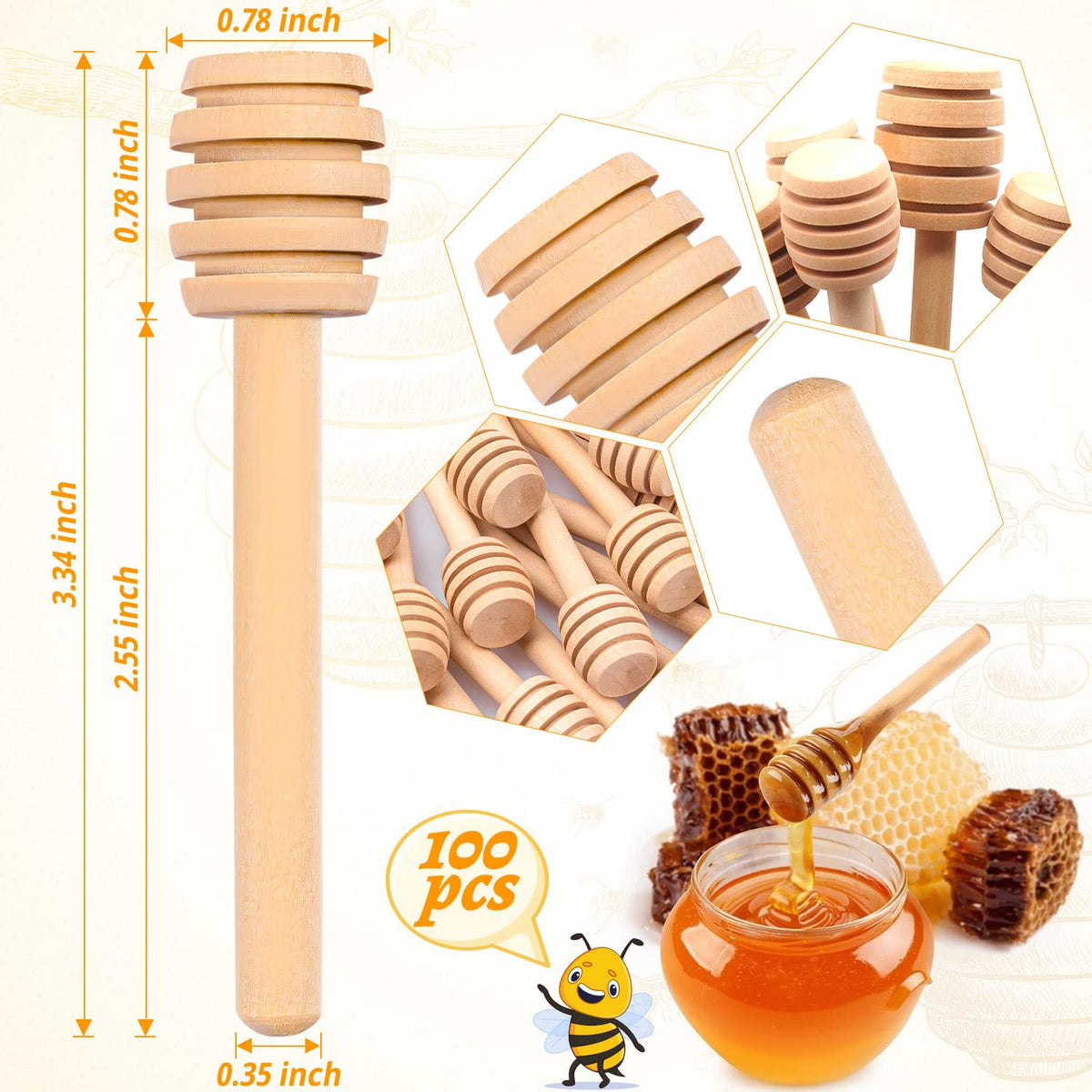 FFNIU wooden spoons provide easy honey serving for snacks
