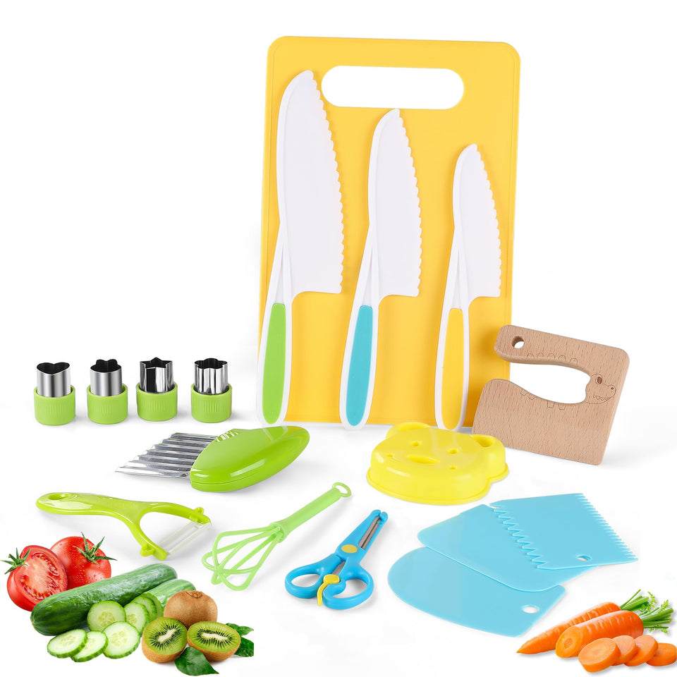 FGASIDYO Montessori kitchen tools knife set for real cooking practice
