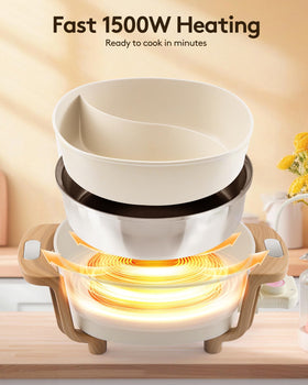 FGJ hot pot interior with nonstick coating for easy cleaning