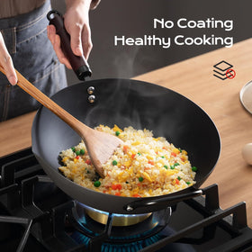 FGJ wok with glass lid for easy monitoring of stir-fry