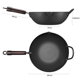 FGJ wok with glass lid view shows monitoring without lifting during cooking.