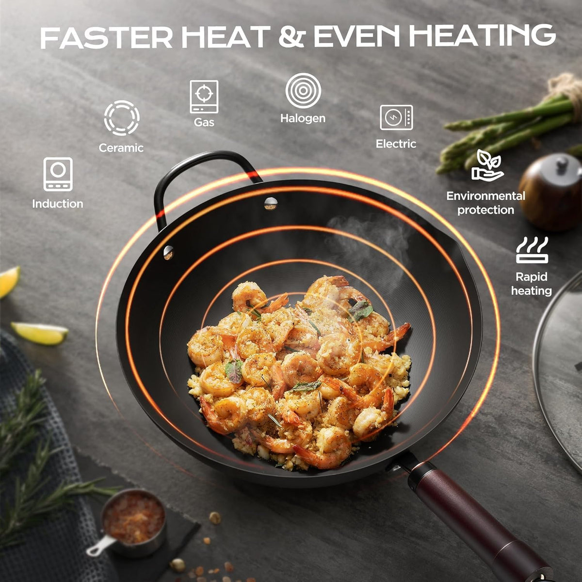 FGJ induction-compatible wok works across all cooktops
