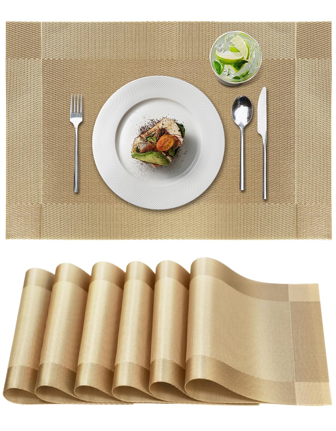 FGSAEOR outdoor BBQ-friendly placemats for patio dining.