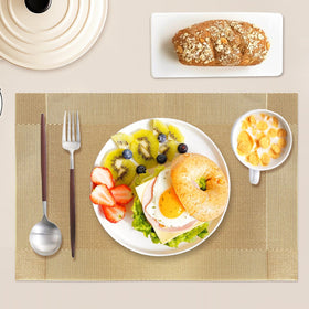 FGSAEOR woven gold pattern placemats add elegant dining décor.
