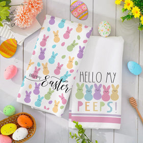 Fhasmy bunny floral towels add green white pattern accents for Easter tables and cleanups
