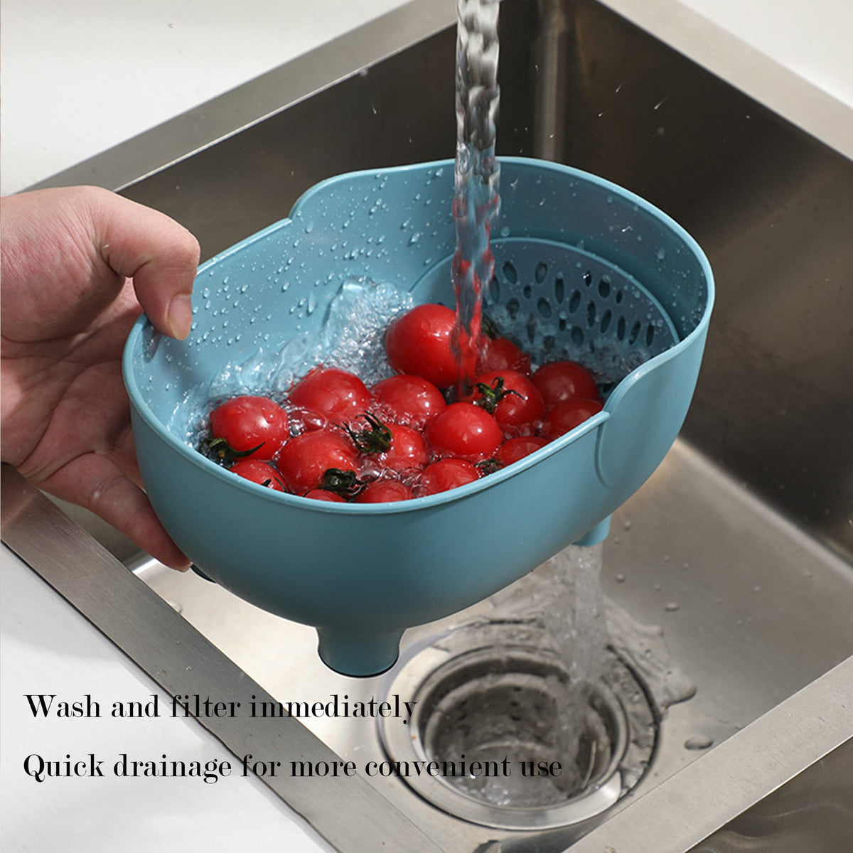 FHTECO elephant drainage basket compact size fits small sinks and countertops.