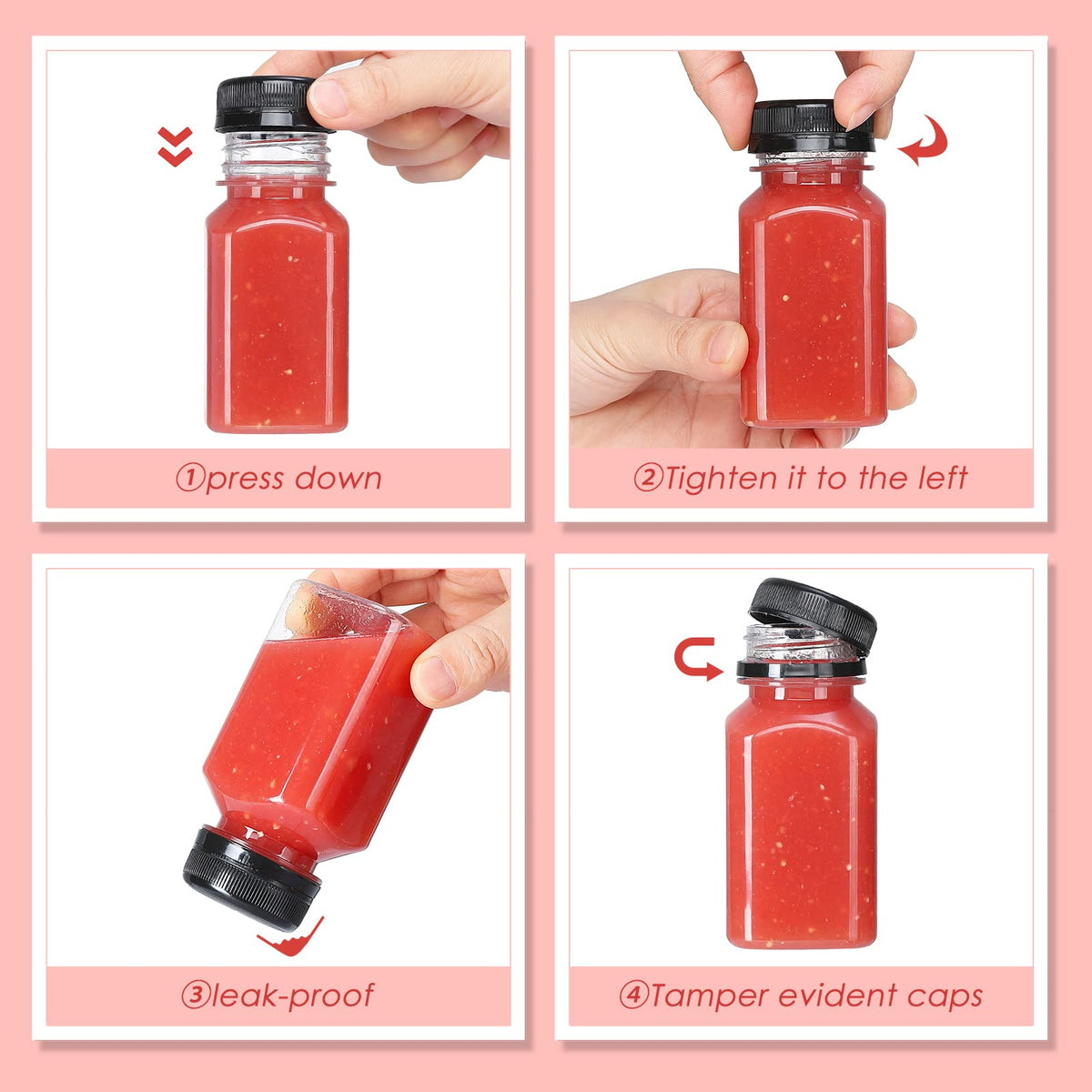 Fhxtcygj 5oz clear bottles show contents clearly for beverages