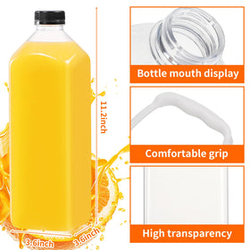 Fhxtcygj clear juice bottles show contents clearly for quick checks.