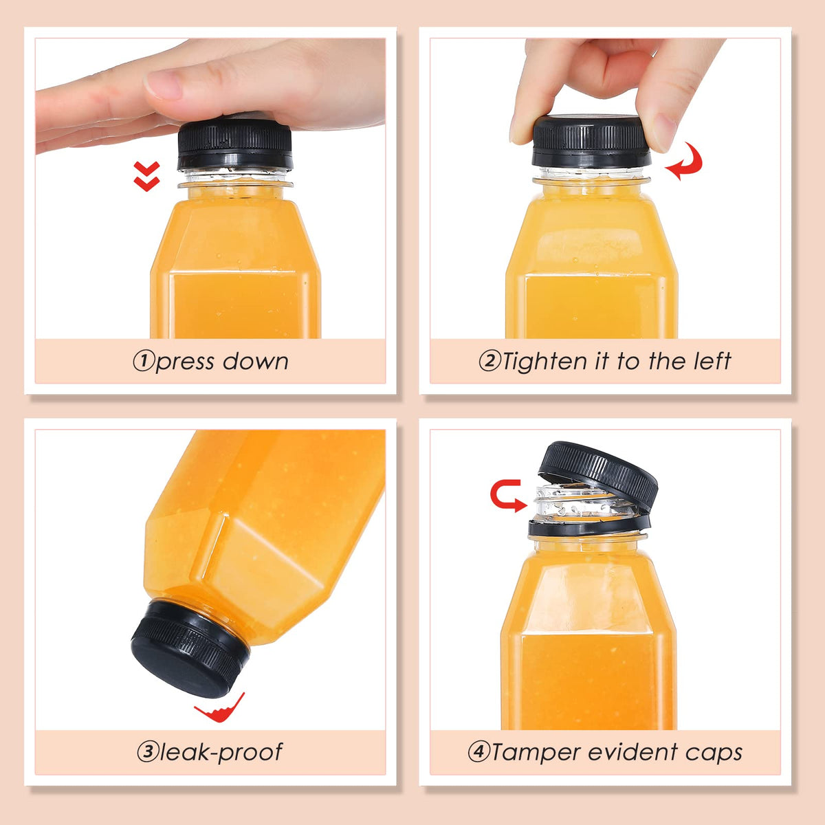Fhxtcygj tamper-evident cap preserves drink integrity during transport.