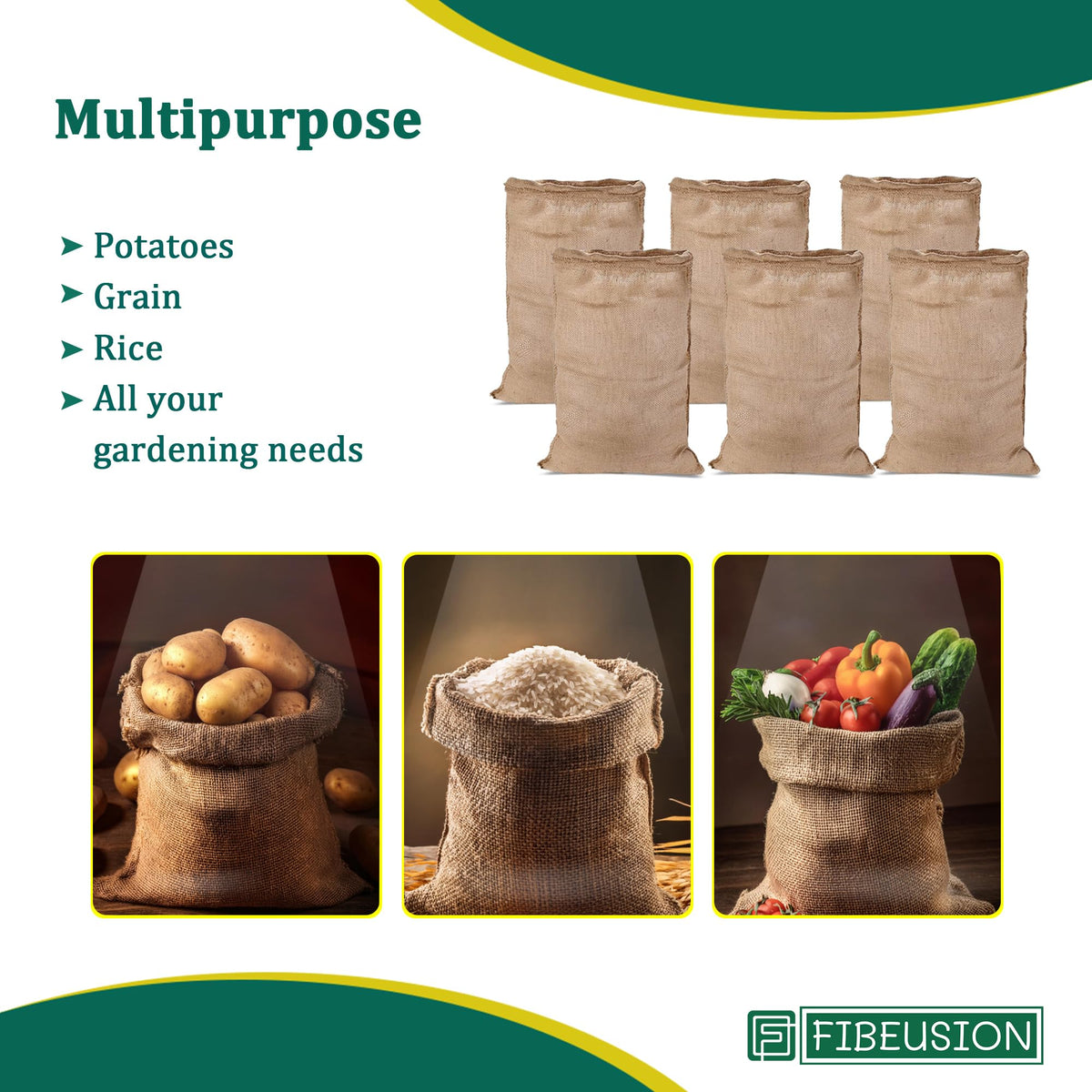 FIBEUSION durable burlap sacks withstand outdoor use during events.