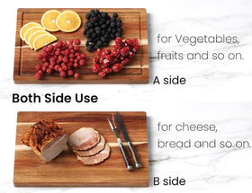 Fibogollo medium acacia board ideal for fruits and slicing tasks.
