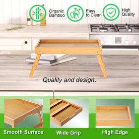 Fibogollo multi-scenario bamboo tray for sofa or desk use