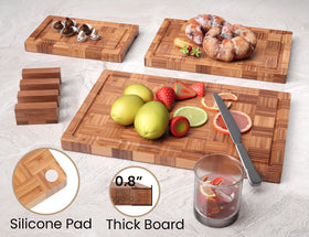 Fibogollo bamboo cutting board with splicing craft design showcases craftsmanship and sturdiness