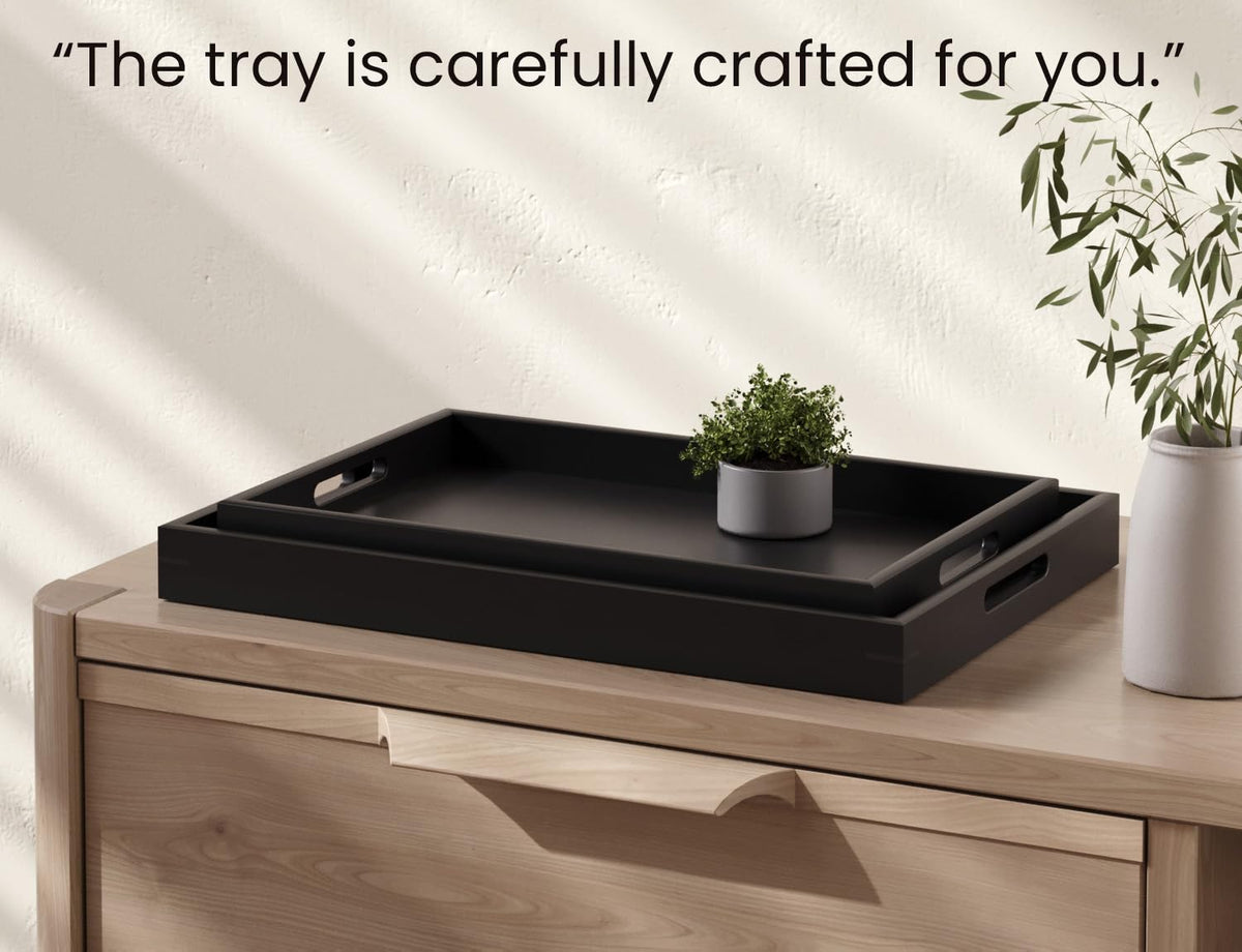Fibogollo dual-tray set supports versatile use in kitchen, dining, or desk.
