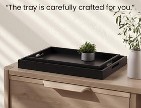Fibogollo dual-tray set supports versatile use in kitchen, dining, or desk.