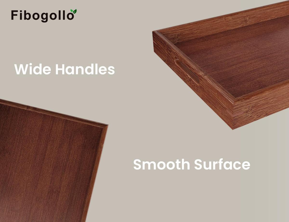 Fibogollo decorative brown tray enhances any table or counter.