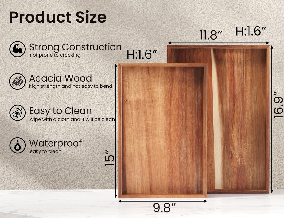 Fibogollo gift-ready acacia trays for stylish home gifting