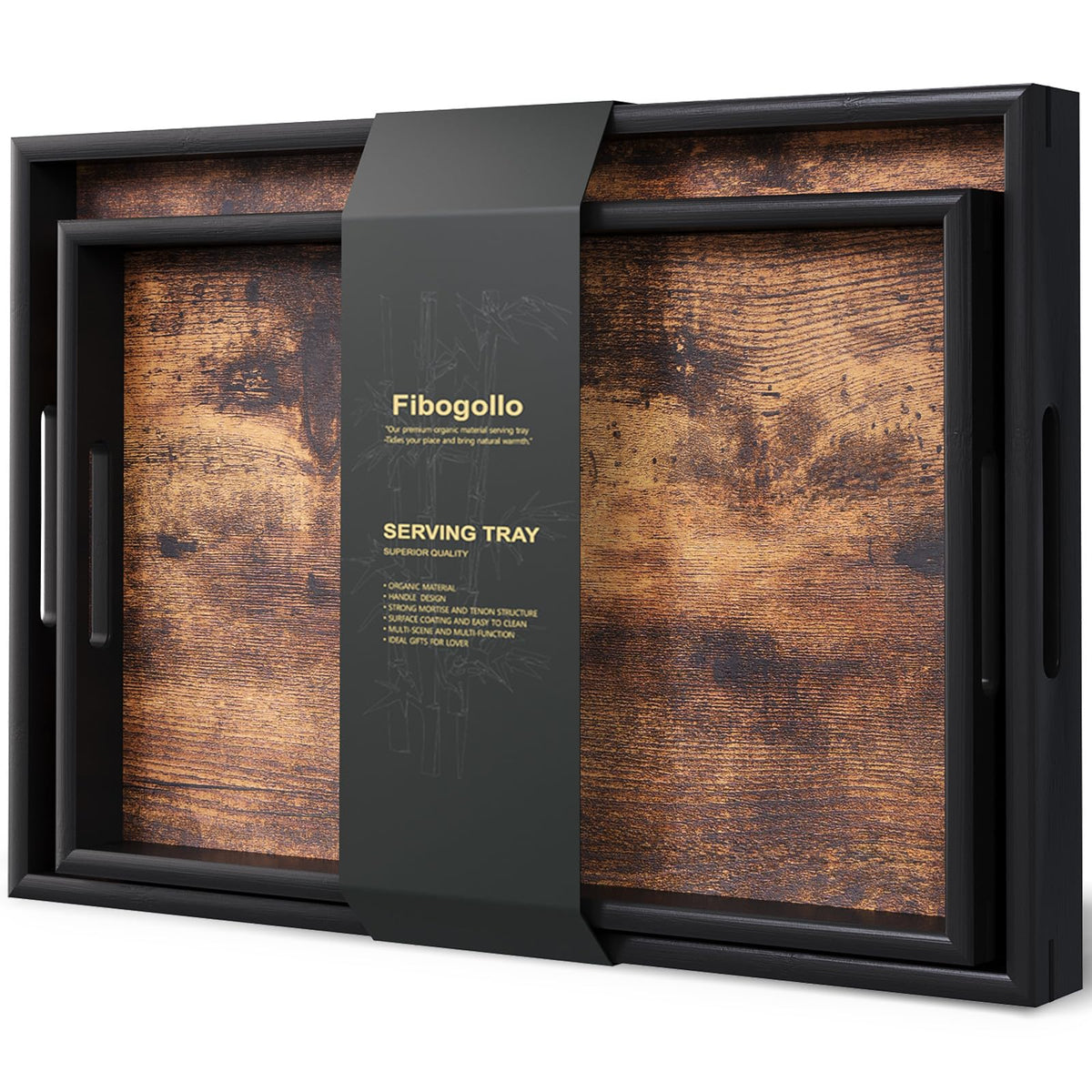 Fibogollo large tray with handles for easy serving at meals