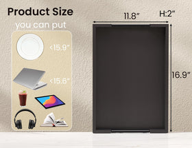 Fibogollo large tray demonstrates versatile uses in dining, bedside, and study.