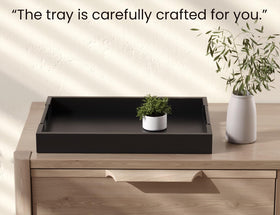 Fibogollo tray has rounded handles for comfortable carrying and safe handling.